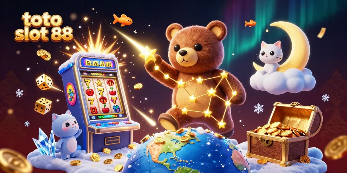 Experience thrilling wins at toto slot 88 with a vibrant 3D casino illustration showcasing exciting slot elements.