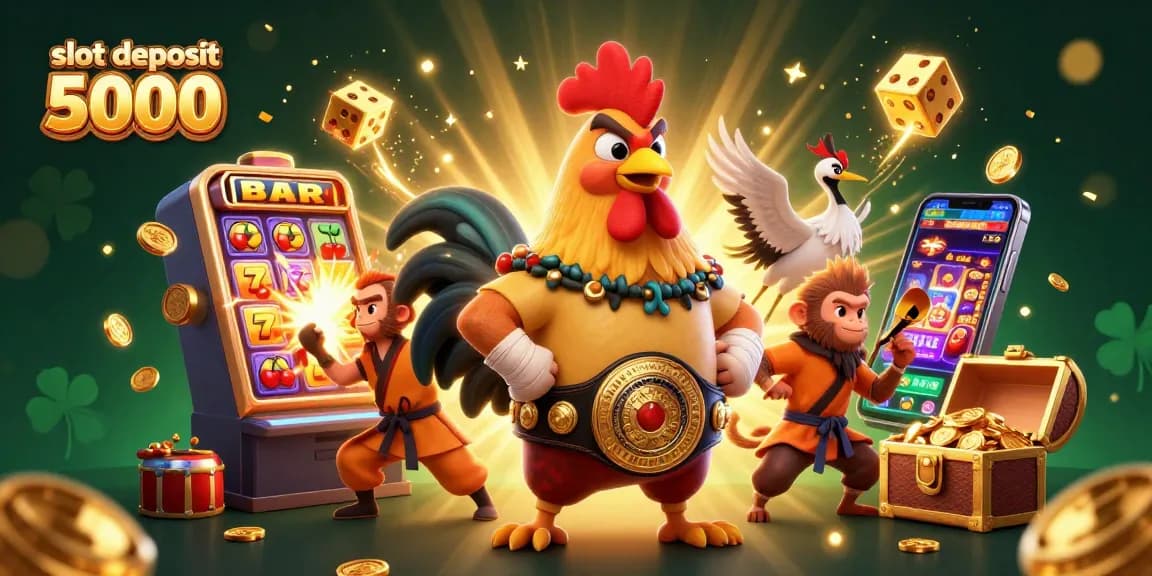 Experience winning with the slot deposit 5000 in this vibrant casino scene of excitement.