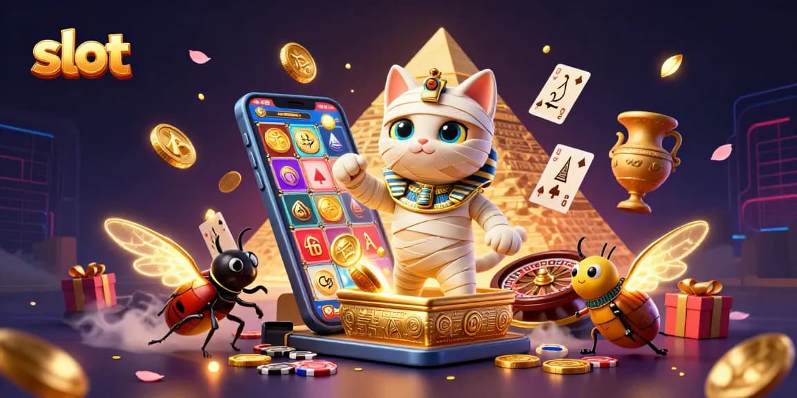 Slot mengguncang jackpot di kasino piramida dengan kucing mumi dan elemen permainan yang memukau.