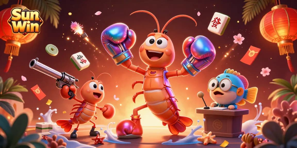 Win big at Sun Win with engaging games and festive casino-themed character illustration!