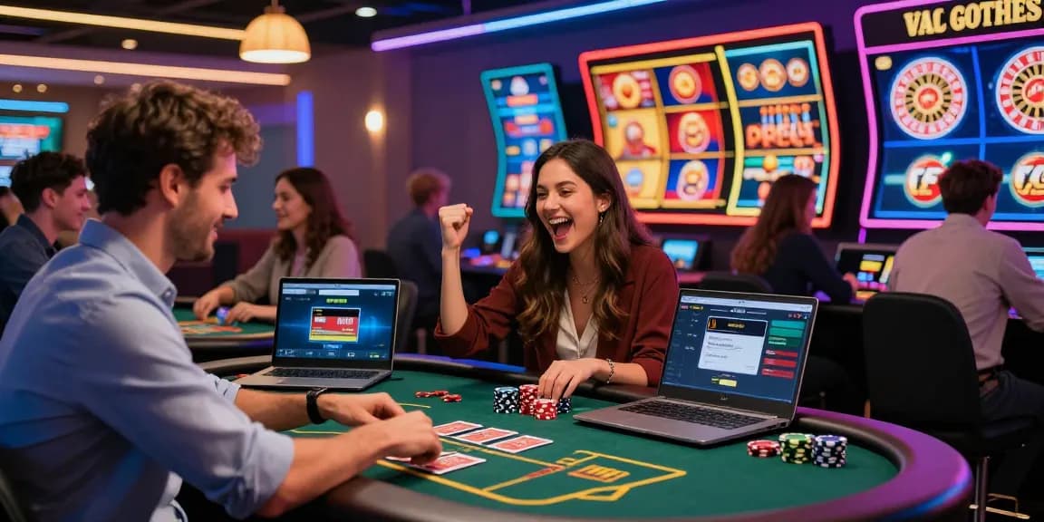 Engaged players enjoying live gaming at vibrant visa casinos with credit card payment options.
