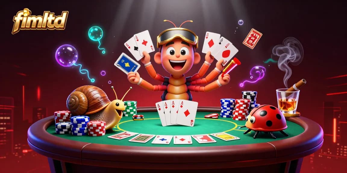 Join the fun at fimltd's vibrant casino scene, featuring a millipede dealer and creative gameplay.