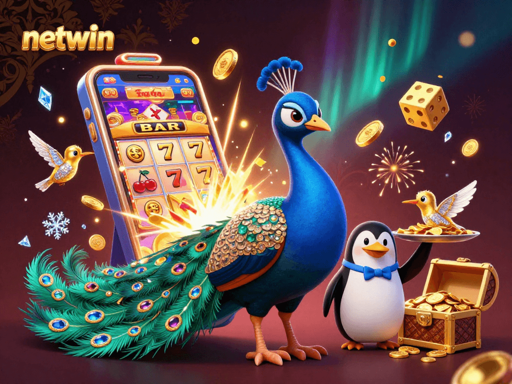Experience excitement at Netwin with a vibrant casino scene featuring stunning characters and dynamic elements.