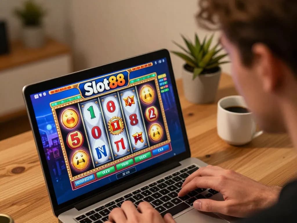 Experience thrilling moments with Slot88 as a player engages in exciting online slots gameplay