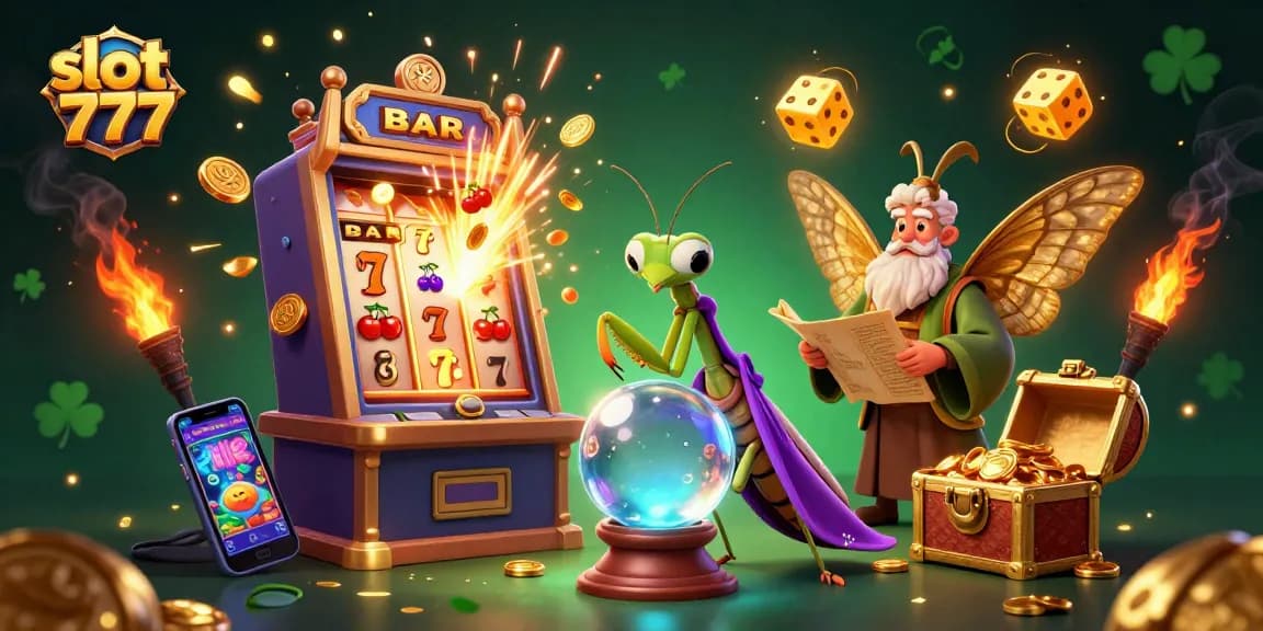 Engage with slot 777 excitement through a vibrant casino scene featuring dynamic characters and jackpot elements.
