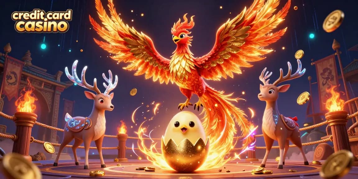 Engage in thrilling gameplay at a credit card casino filled with vibrant, dynamic elements.