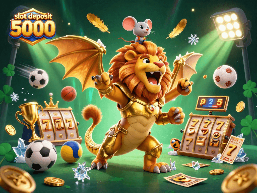 Engage in thrilling gameplay with slot deposit 5000 at this vibrant casino-themed illustration.