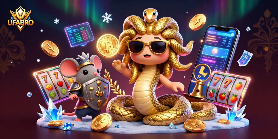 Experience UFABRO's thrilling casino atmosphere with vibrant characters and casino elements.