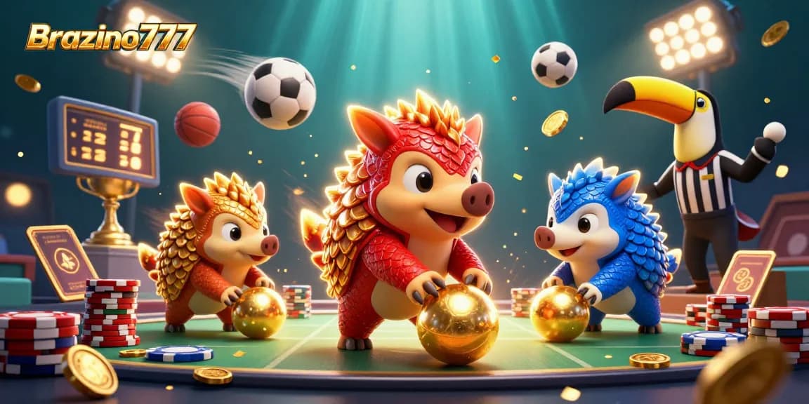 Brazino777 offers dynamic action with rival pangolins capturing the excitement of online gaming and betting.