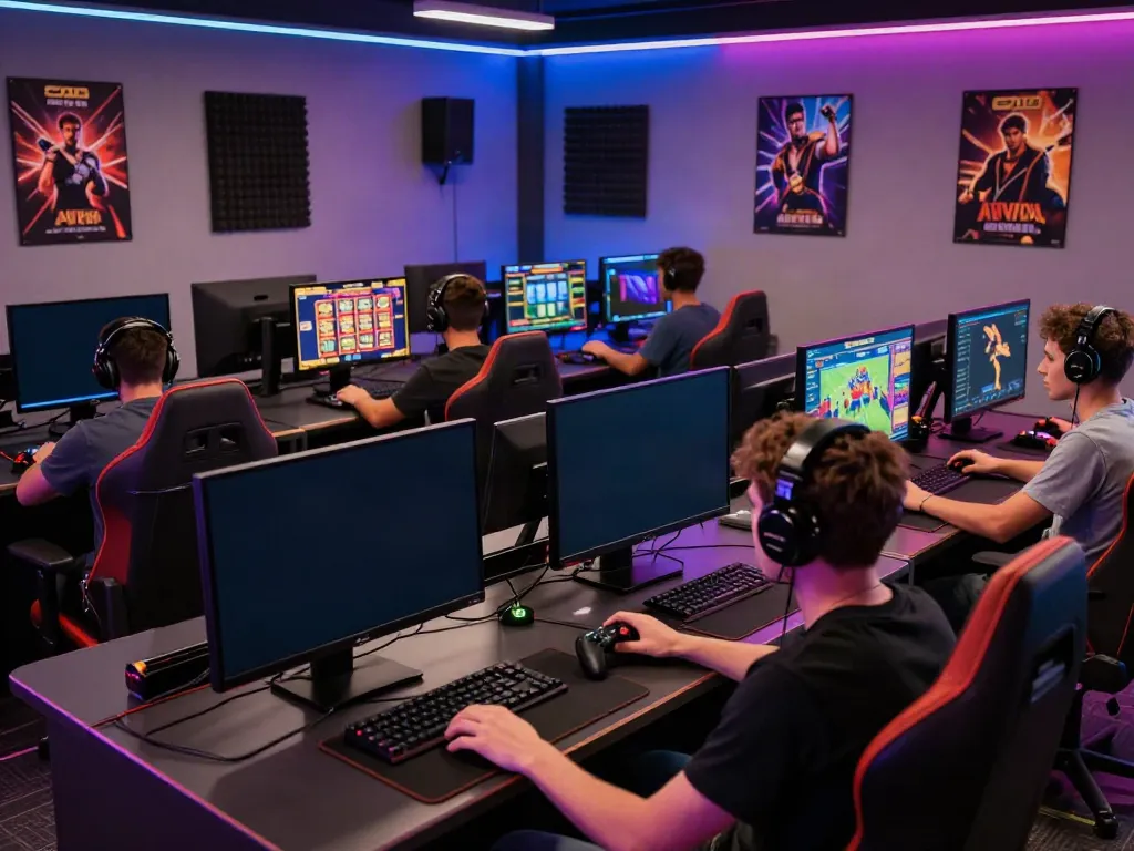 Diverse group of players enjoying various games on the A80 platform in a dynamic gaming environment.