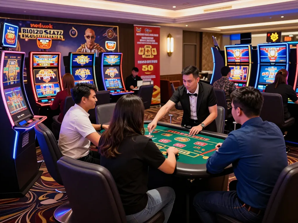 Engaged players at https://god55.agency/ enjoying dynamic online casino games in a modern and inviting environment.