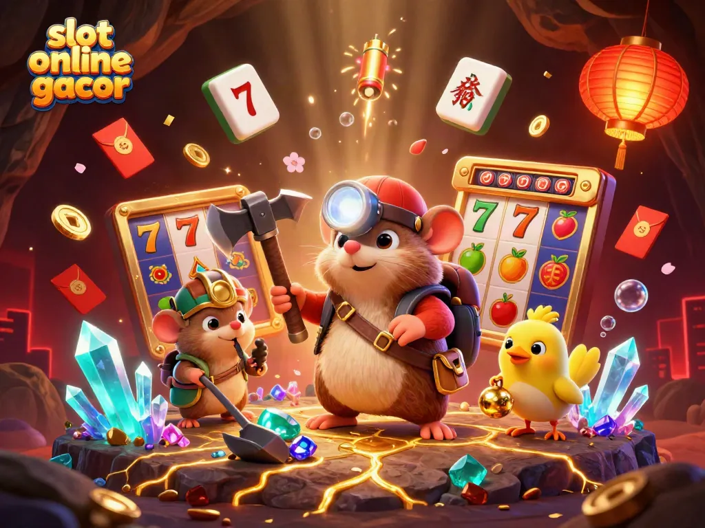 Experience the excitement of slot online gacor with engaging characters amidst vibrant casino elements.