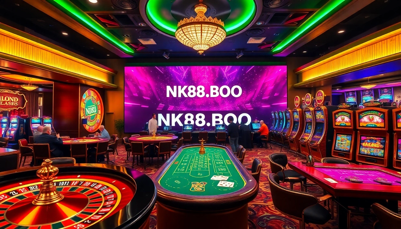 Experience the thrill of winning at NK88.BOO with vibrant casino tables and exciting games.