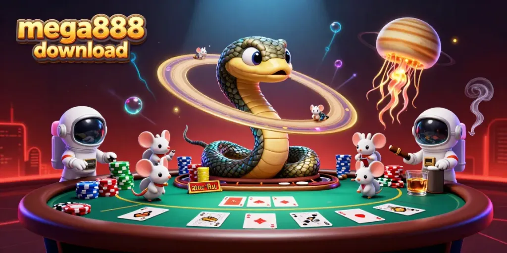 Experience thrilling bets with mega888 download in a cosmic casino adventure.