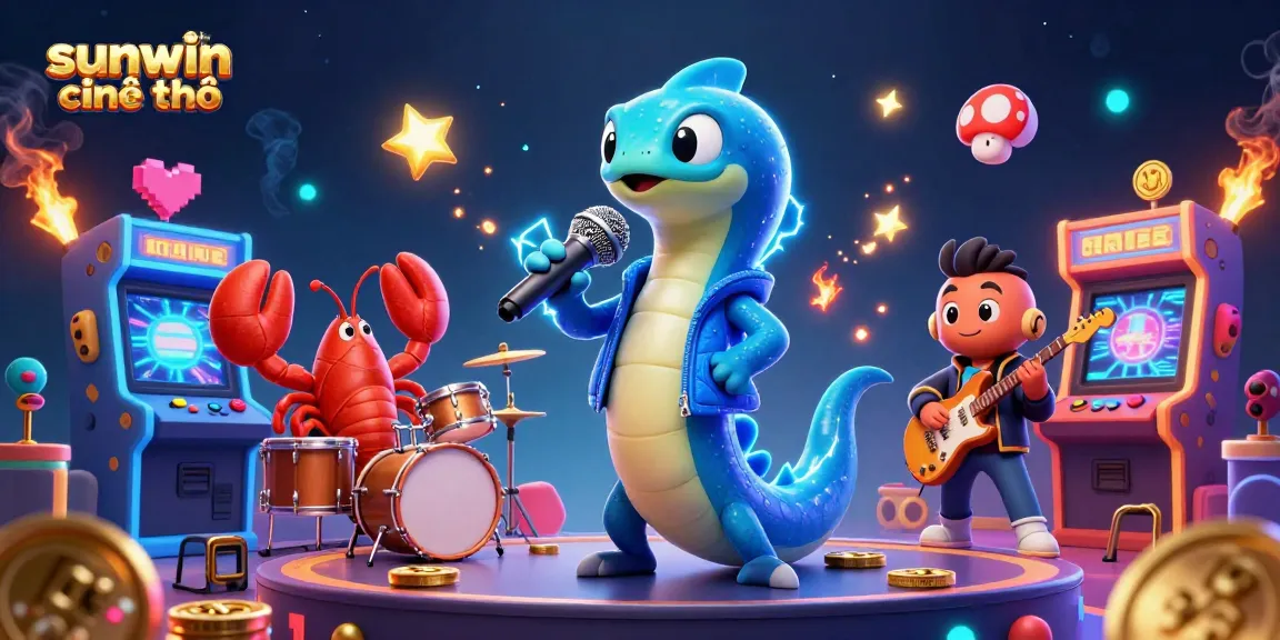 Experience the vibrant underwater casino stage with sunwin chính chủ featuring an electric eel DJ, lobster drummer, and seahorse guitarist.