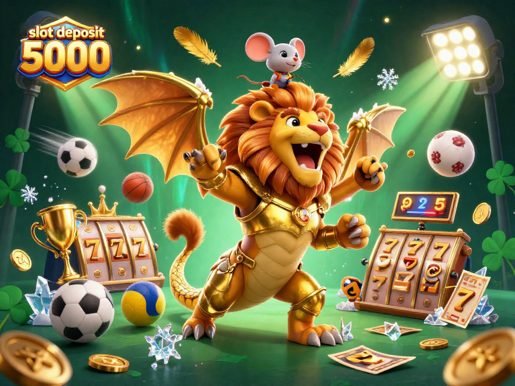 Engage in thrilling gameplay with slot deposit 5000 at this vibrant casino-themed illustration.
