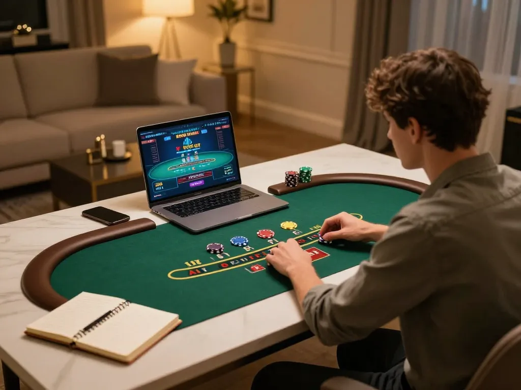 Player engaged in a live dealer game on cm88 for an exciting online gambling experience