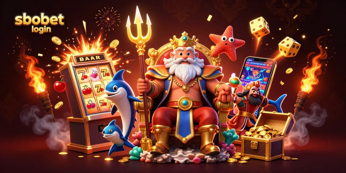 Experience sbobet login with vibrant characters and casino elements in this engaging illustration.