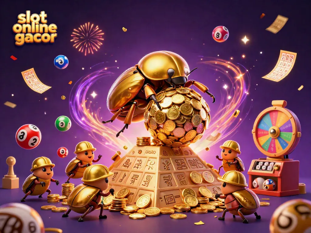 Spin and win with slot online gacor featuring golden coins and vibrant casino symbols.