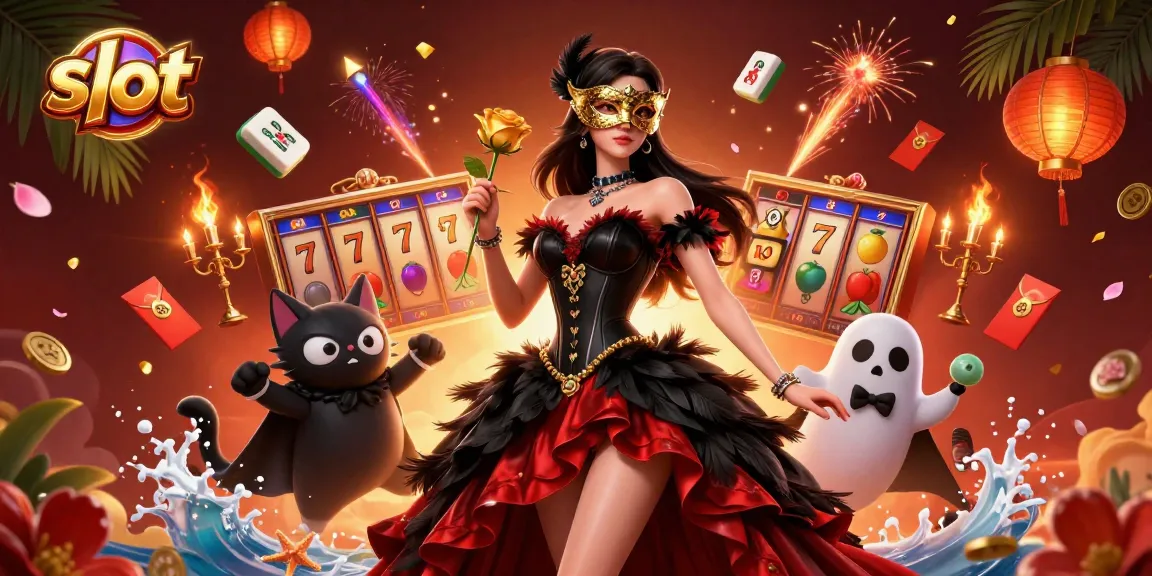 Experience thrilling slot gameplay with vibrant elements and engaging characters in this 3D scene.