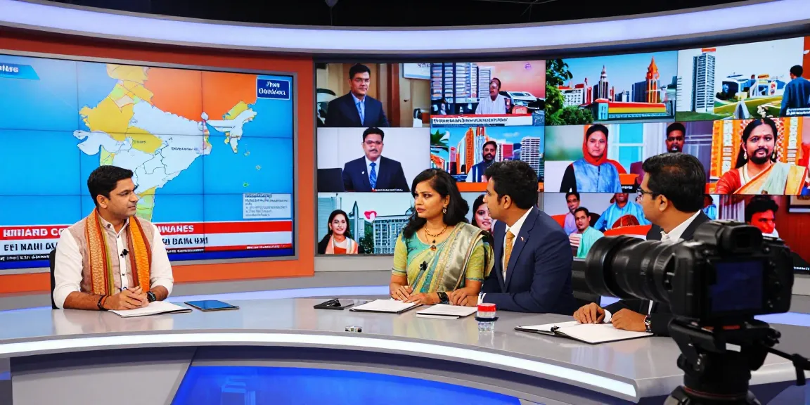 Live news anchor at https://www.theindaily.com studio sharing updates on India’s latest developments