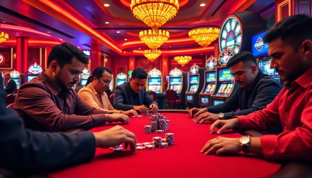 Melibatkan pemain di meja poker kasino mewah sambil merencanakan langkah berikutnya dengan opsi Datukwin Alternatif.