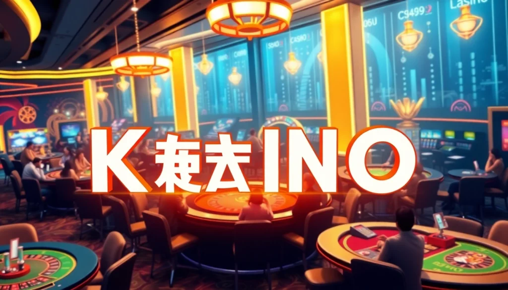 에볼루션 카지노의 흥미진진한 게임 현장을 묘사한 일러스트입니다.