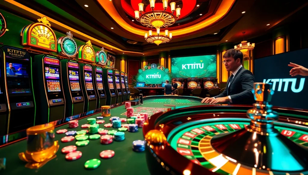 Experience the excitement of ktpjitu login with engaging slot machines and vibrant casino elements.